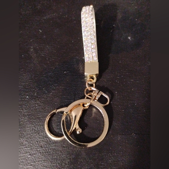 Iridescent Rhinestone Handle Keychain - Picture 2 of 3